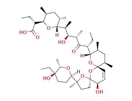 (2R)-2-[(2R,3R,5S,6R)-6-[(2S,3S,4S,6R)-6-[(3S,5S,7R,9S,10S,12R,15R)-3-[(5R,6S)-5-ethyl-5-hydroxy-6-methyloxan-2-yl]-15-hydroxy-3,10,12-trimethyl-4,6,8-trioxadispiro[4.1.57.35]pentadec-13-en-9-yl]-3-hydroxy-4-methyl-5-oxooctan-2-yl]-3,5-dimethyloxan-2-yl]butanoic acid