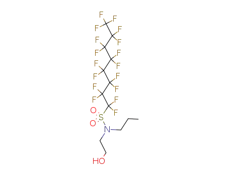 Molecular Structure of 4236-15-1 (N-(2-HYDROXYETHYL)-N-PROPYL-1,1,2,2,3,3,4,4,5,5,6,6,7,7,8,8,8-HEPTADECAFLUOROOCTANESULFONAMIDE)