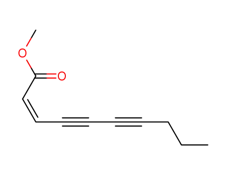 Molecular Structure of 505-01-1 ((Z)-2-Decene-4,6-diyneoic acid methyl ester)