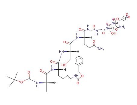 Molecular Structure of 110523-41-6 (tert.-butyloxycarbonylalanyl-N<sup>ε</sup>-benzyloxycarbonyl-lysyl-seryl-glutaminyl-glycyl-glycyl-seryl-asparagine 4-nitrobenzyl ester)