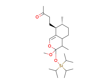 Molecular Structure of 1393603-22-9 (4-((7R,8S)-3-methoxy-4,7-dimethyl-3-((triisopropylsilyl)oxy)-4,4a,5,6,7,8-hexahydro-3H-isochromen-8-yl)butan-2-one)