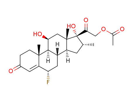 Molecular Structure of 1524-93-2 (21-acetoxy-6α-fluoro-11β,17-dihydroxy-16α-methyl-pregn-4-ene-3,20-dione)