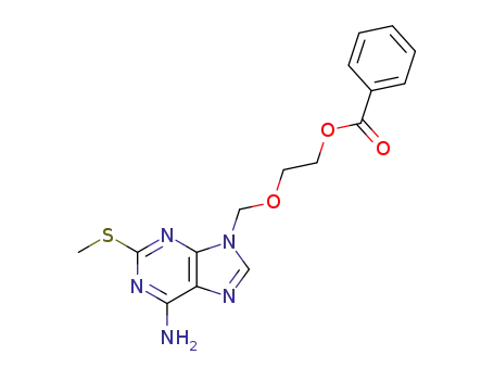 Molecular Structure of 75128-74-4 (Ethanol, 2-[[6-amino-2-(methylthio)-9H-purin-9-yl]methoxy]-, benzoate
(ester))
