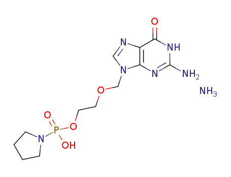 Molecular Structure of 1400637-35-5 (2-[(2-amino-6-oxo-3,6-dihydro-9H-purin-9-yl)methoxy]ethyl pyrrolidinophosphate ammonium salt)