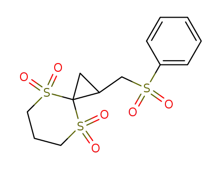 Molecular Structure of 115373-55-2 (1-Benzenesulfonylmethyl-4,8-dithia-spiro[2.5]octane 4,4,8,8-tetraoxide)