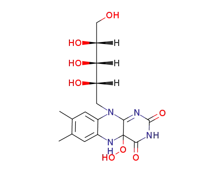 Molecular Structure of 83959-96-0 (4a-Hydroperoxy-7,8-dimethyl-10-((2S,3S,4R)-2,3,4,5-tetrahydroxy-pentyl)-5,10-dihydro-4aH-benzo[g]pteridine-2,4-dione)