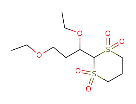 Molecular Structure of 115373-75-6 (2-(1,3-Diethoxy-propyl)-[1,3]dithiane 1,1,3,3-tetraoxide)