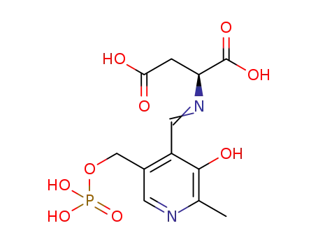 Molecular Structure of 17280-36-3 (L-Aspartic acid,
N-[[3-hydroxy-2-methyl-5-[(phosphonooxy)methyl]-4-pyridinyl]methylene]
-)
