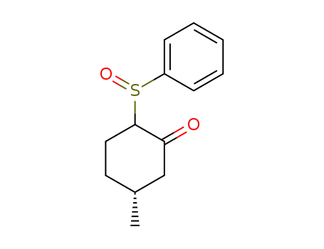 Molecular Structure of 88154-77-2 ((5R)-5-Methyl-2-(phenylsulfinyl)-cyclohexanone)