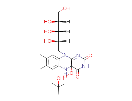 Molecular Structure of 132855-96-0 (4a-(2-Hydroxy-2-methyl-propylperoxy)-7,8-dimethyl-10-((2S,3S,4R)-2,3,4,5-tetrahydroxy-pentyl)-5,10-dihydro-4aH-benzo[g]pteridine-2,4-dione)