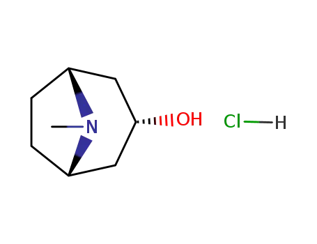 Molecular Structure of 2292-08-2 ((1R,5S)-8-methyl-8-azabicyclo[3.2.1]octan-3-ol hydrochloride (1:1))