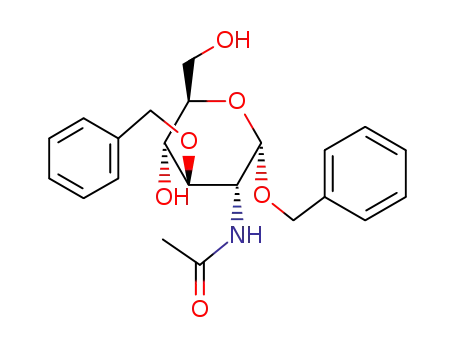 Molecular Structure of 14146-27-1 (benzyl 3-O-benzyl-2-acetamido-2-deoxy-α-D-glucopyranoside)