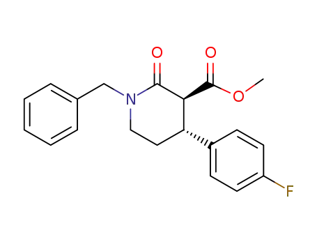 Molecular Structure of 216690-18-5 ((3S,4R)-1-benzyl-4-(4-fluorophenyl)-2-oxopiperidine-3-carboxylic acid methyl ester)