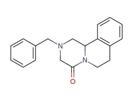 Molecular Structure of 105279-85-4 (4H-Pyrazino[2,1-a]isoquinolin-4-one,
1,2,3,6,7,11b-hexahydro-2-(phenylmethyl)-)