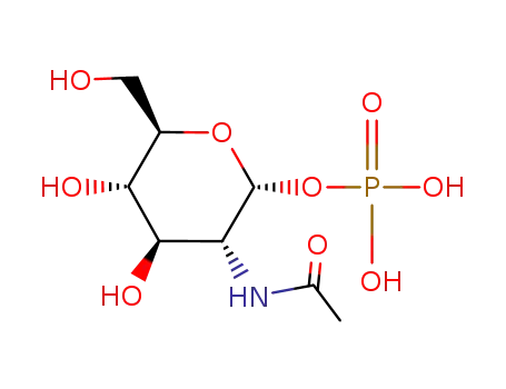 Molecular Structure of 28446-21-1 (N-acetylglucosamine-1-phosphate)
