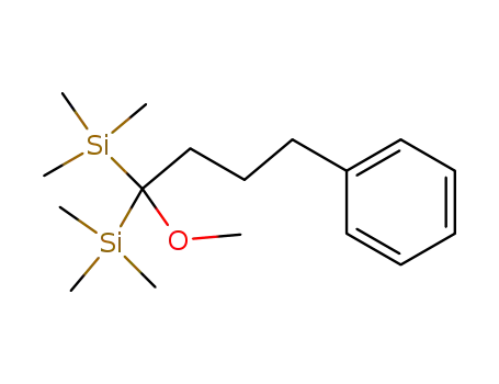 Molecular Structure of 120703-47-1 ((4-Methoxy-4,4-bis-trimethylsilanyl-butyl)-benzene)