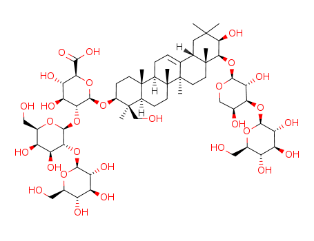 78693-94-4,SOYASAPONINA1,AC1L4HNF;soyasaponin A1;2)hexopyranosyl-(1-&2)hexopyranos;(2S,3S,4S,5R,6R)-6-[[(3S,4S,6aR,8aR,9S,10R,14bR)-9-[(2S,3R,4S,5R)-3,5-dihydroxy-4-[(2S,3R,4S,5S,6R)-3,4,5-trihydroxy-6-(hydroxymethyl)oxan-2-yl]oxyoxan-2-yl]oxy-10-hydroxy-4-(hydroxymethyl)-4,6a,6b,8a,11,11,14b-heptamethyl-1,2,3,4a,5,6,7,8,9,10,12,12a,14,14a-tetradecahydropicen-3-yl]oxy]-5-[(2S,3R,4S,5R,6R)-4,5-dihydroxy-6-(hydr;22-[(3-O-hexopyranosylpentopyranosyl)oxy]-21,23-dihydroxyolean-12-en-3-yl hexopyranosyl-(1-&AGN-PC-00IYHG;