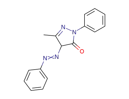3H-Pyrazol-3-one, 2,4-dihydro-5-methyl-2-phenyl-4-(phenylazo)-