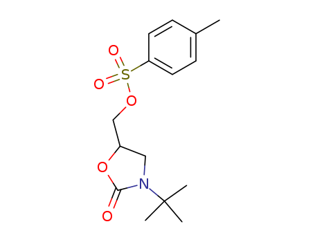 85117-74-4,3-(1,1-dimethylethyl)-5-[[[(4-methylphenyl)sulphonyl]oxy]methyl]oxazolidin-2-one,EINECS 285-623-8;3-(1,1-dimethylethyl)-5-({[(4-methylphenyl)sulphonyl]oxy}methyl)oxazolidin-2-one;3-(1,1-DIMETHYLETHYL)-5-[[[(4-METHYLPHENYL)SULFONYL]OXY]METHYL]OXAZOLIDIN-2-ONE;3-tert-butyl-5-(toluene-4-sulfonyloxymethyl)-oxazolidin-2-one;