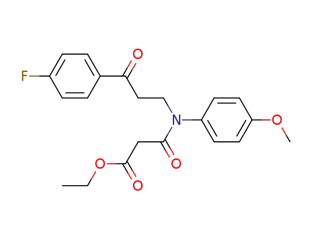 Molecular Structure of 1027570-33-7 (<i>N</i>-[3-(4-fluoro-phenyl)-3-oxo-propyl]-<i>N</i>-(4-methoxy-phenyl)-malonamic acid ethyl ester)