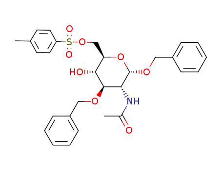 Molecular Structure of 50908-12-8 (benzyl 2-acetamido-3-O-benzyl-2-deoxy-6-O-tosyl-α-D-glucopyranoside)