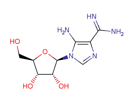 Molecular Structure of 24808-47-7 ((4E)-5-(diaminomethylidene)-3-pentofuranosyl-3,5-dihydro-4H-imidazol-4-imine)