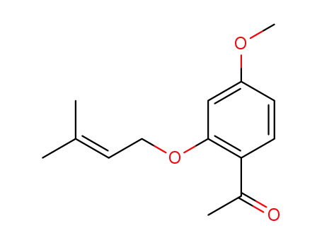 Molecular Structure of 128961-25-1 (1-(4-methoxy-2-((3-methylbut-2-en-1-yl)oxy)phenyl)ethan-1-one)
