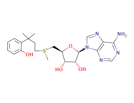 Molecular Structure of 83332-24-5 ([(2S,3S,4R,5R)-5-(6-Amino-purin-9-yl)-3,4-dihydroxy-tetrahydro-furan-2-ylmethyl]-[3-(2-hydroxy-phenyl)-3-methyl-butyl]-methyl-sulfonium)