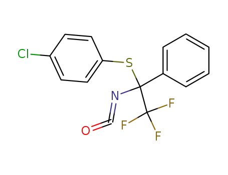 Molecular Structure of 118364-61-7 (1-phenyl-1-(4-chlorophenylthio)-2,2,2-trifluoroethyl isocyanate)