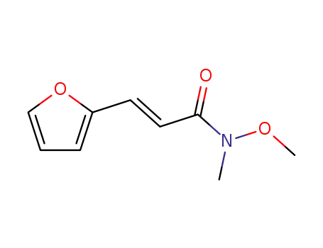 Molecular Structure of 134197-98-1 ((E)-3-(furan-2-yl)-N-methoxy-N-methylprop-2-enamide)