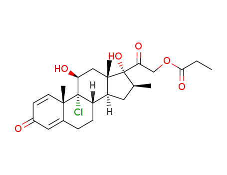 Molecular Structure of 69224-79-9 (9-chloro-11beta,17,21-trihydroxy-16beta-methylpregna-1,4-diene-3,20-dione 21-propionate)