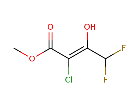 Molecular Structure of 115525-64-9 ((E)-2-Chloro-4,4-difluoro-3-hydroxy-but-2-enoic acid methyl ester)