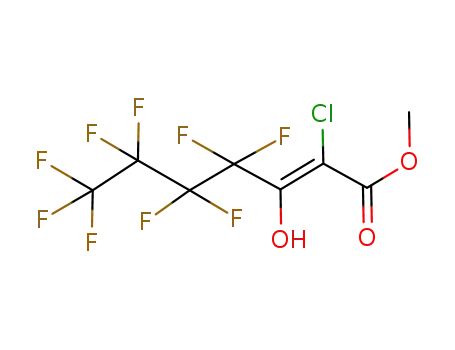 Molecular Structure of 115525-66-1 ((E)-2-Chloro-4,4,5,5,6,6,7,7,7-nonafluoro-3-hydroxy-hept-2-enoic acid methyl ester)