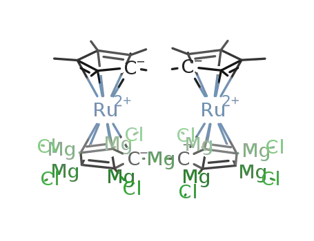 Molecular Structure of 178112-05-5 (Ru<sub>2</sub>(C<sub>5</sub>(CH<sub>3</sub>)5)2(C<sub>5</sub>Mg<sub>4</sub>Cl<sub>4</sub>)2Mg)