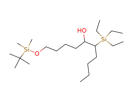 Molecular Structure of 152841-73-1 (1-(tert-Butyl-dimethyl-silanyloxy)-6-triethylsilanyl-decan-5-ol)