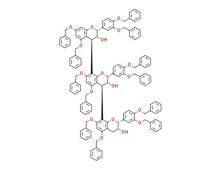 Molecular Structure of 223387-30-2 ([4,8:4'',8'']-2,3-cis-3,4-trans: 2'',3''-cis-3'',4''-trans: 2'''',3''''-cis-dodeca-O-benzyl-tri-(-)-epicatechin)