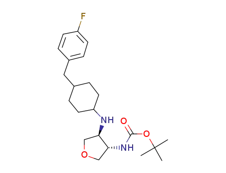 Molecular Structure of 335388-53-9 (tert-butyl (3S,4S)-4-{[4-(4-fluorobenzyl)cyclohexyl]amino}tetrahydro-3-furanylcarbamate)
