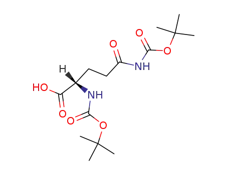 Molecular Structure of 98115-14-1 (N<sup>α</sup>,N<sup>ca</sup>-di-tert-butyloxycarbonylglutamine)