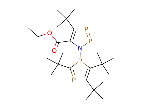 Molecular Structure of 122747-90-4 (4-tert-Butyl-1-(2,4,5-tri-tert-butyl-[1,3]diphosphol-1-yl)-1H-[1,2,3]azadiphosphole-5-carboxylic acid ethyl ester)