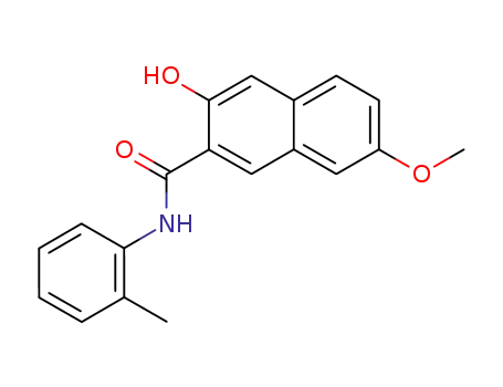 Molecular Structure of 5538-57-8 (3-hydroxy-7-methoxy-N-(o-tolyl)naphthalene-2-carboxamide)