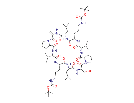 Molecular Structure of 82155-99-5 (<Orn(Boc)<sup>2,2'</sup>,ΔAla<sup>4</sup>,D-Ser<sup>4'</sup>>-GS)