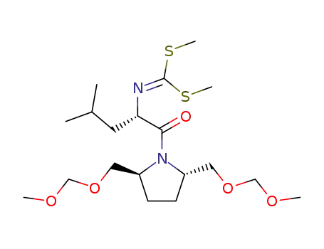 Molecular Structure of 108437-94-1 ((2S,5S)-N-<(S)-N-bis(methylthio)methyleneleucyl>-2,5-bis(methoxymethoxymethyl)pyrrolidine)