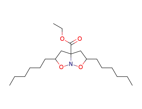 Molecular Structure of 86497-63-4 (2,5-Dihexyl-tetrahydro-isoxazolo[2,3-b]isoxazole-3a-carboxylic acid ethyl ester)