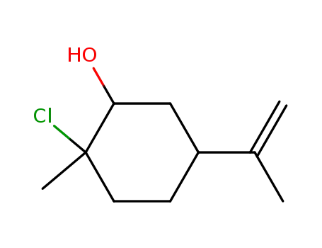 Molecular Structure of 103982-73-6 (Cyclohexanol, 2-chloro-2-methyl-5-(1-methylethenyl)-)