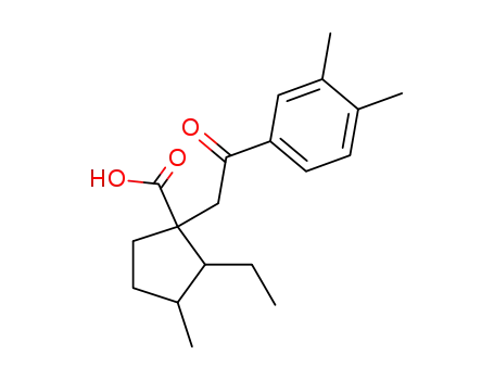 Molecular Structure of 61983-68-4 (Cyclopentanecarboxylic acid,
1-[2-(3,4-dimethylphenyl)-2-oxoethyl]-2-ethyl-3-methyl-)