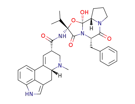 Molecular Structure of 511-07-9 ((8alpha)-5'alpha-benzyl-12'-hydroxy-2'-isopropylergotaman-3',6',18-trione)