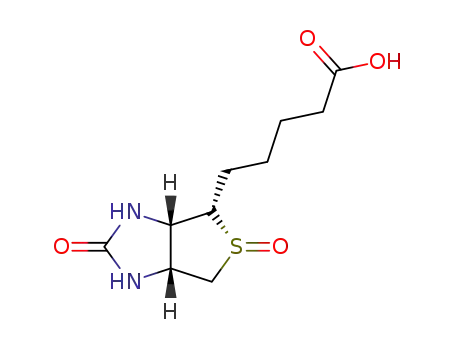 Molecular Structure of 3376-83-8 ([3aS,4S,6aR,(+)]-Hexahydro-2-oxo-1H-thieno[3,4-d]imidazole-4-pentanoic acid 5-oxide)