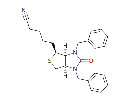 (3aS,4S,6aR)-1,3-dibenzyltetrahydro-1H-thieno[3,4-d]imidazole-2(3H)-one-4-ylpentane nitrile