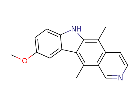 Molecular Structure of 10371-86-5 (9-methoxy-5,11-dimethyl-6H-pyrido[4,3-b]carbazole)