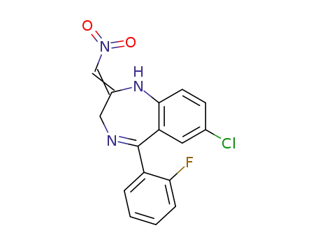 Molecular Structure of 59467-63-9 (7-Chloro-1,3-dihydro-5-(2-fluorophenyl)-2-nitromethyl-ene-2H-1,4-benzodiazepine)
